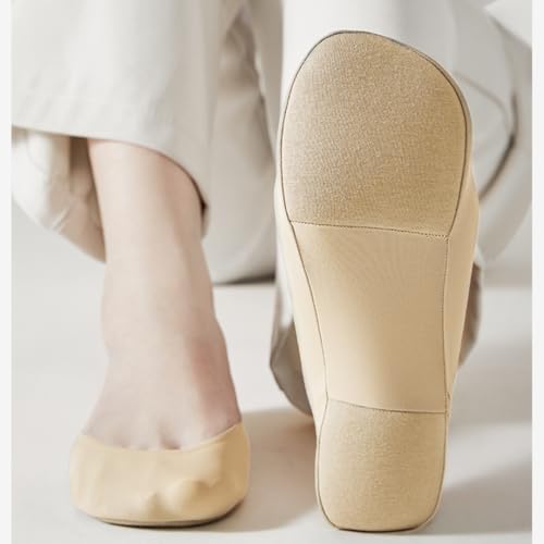 Image of Women's Invisible No-Show Socks 6-Pack Upgraded Cushioned Sole & Anti-Slip Grips Breathable Liner Socks