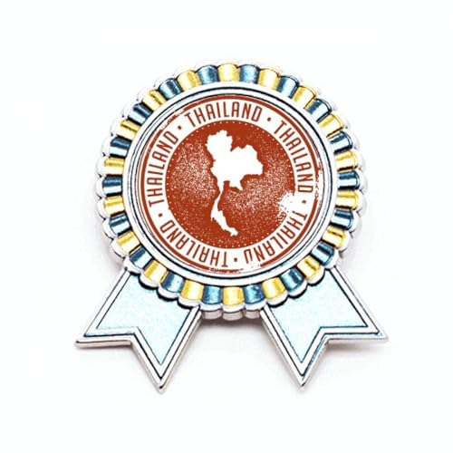 Broche Thaïlande en métal I Love Thailand pour personnaliser vos vestes et sacs