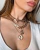 MJartoria Layered Necklaces for Women Trendy Retro Coin Pendant Necklace Dainty Chunky Chain Choker Necklaces for Jewelry Birthday Gifts (Golden, A-Retro Coin-5 in 1 Layered) #2