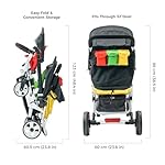 Familidoo H3E 3 Seat Baby Stroller - Tandem Daycare Triple Stroller with 5 Point Safety Harness - for Infants & Toddlers 0-3 Years - Lightweight & Foldable - All Reclining Seats - Image 3