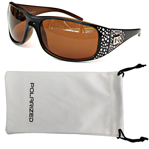 Vox Women's Polarized Sunglasses Designer Fashion Eyewear w/Microfiber Pouch (BROWN)