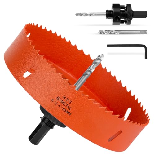 Image of 6-1 /8 Inch Hole Saw 6.125 inch Circle Drill Bit Wood Metal Drywall Plastic Pipe