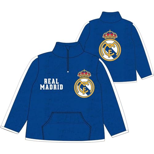 CERDÁ LIFE'S LITTLE MOMENTS Jersey Sherpa Fleece Real Madrid Niños – Sudadera Oficial de Estar en Casa, Diseño Exclusivo con Escudo Suéter,4 años