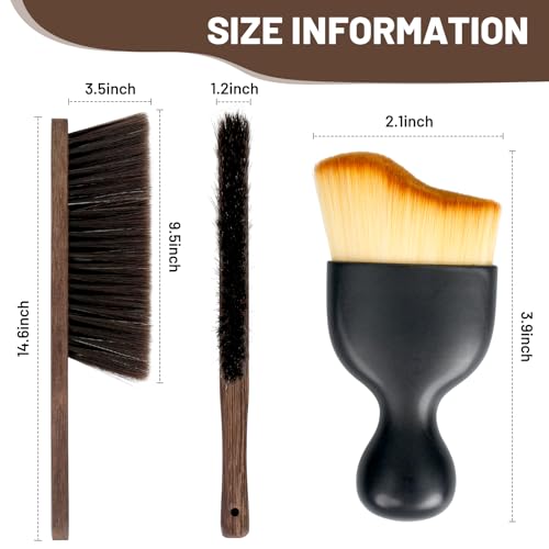 Image of Hand Cleaning Brush Set -Soft Bristles Dusting Brush for Bed,Couch,Draft,Garden,Furniture,Air Conditioning Vents,Computer, No Scratches-2pk