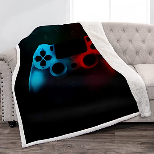 Jekeno Gamer Gamepads Throw Blanket - Soft Fluffy Warm Sherpa Blankets With Gaming Controller Pattern, Game Gifts For Teen Boys Men, Cozy Lightweight Blanket For Bed Couch Bedroom Room Decor 50"X60" #TOP29