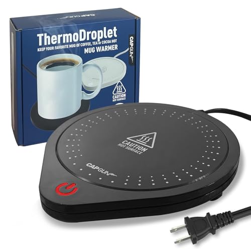 25W Electric Candle Warmer for Coffee Mugs, 75℃ Heating & Auto Shut-Off, Spill-Proof Desk Warmer for Beverages (Black)