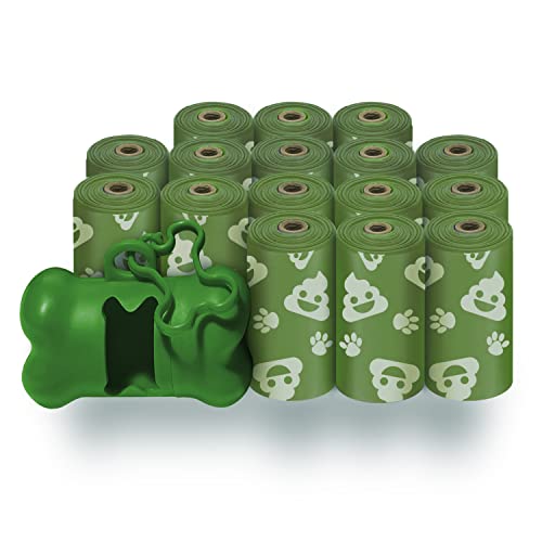 Image of Best Pet Supplies Dog Poop Bags for Waste Refuse Cleanup, Doggy Roll Replacements for Outdoor Puppy Walking and Travel, Leak Proof and Tear Resistant, Thick Plastic - Green with Poop Emoji, 240 Bags