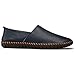 LUODENGLANG Men's Genuine Leather Loafer Shoes Slip On Soft Breathable Handmade Stitching Fashion Casual Shoes Lightweight Driving Dress Shoe Blue 10.5 M45