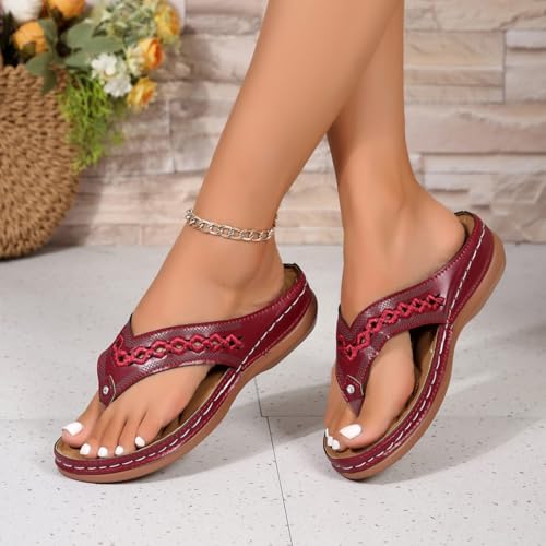 Mules compensées femme sandales orthopédiques bout ouvert et flip flop légères - 2