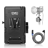 NEEWER Piastra Batteria V Mount con Super Morsetto Supporto per Palo e Cavo da D Tap a 3 Pin XLR per Illuminazione Video Continua Alimentatore Solo per Luce di Serie FS NEEWER FS150B FS230B, PS008 K1