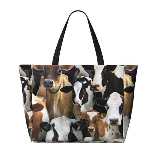 Vache laitière sac de plage grand sac fourre-tout élégant aux finitions soignées - 3