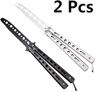 FECEDY 2pcs Butterfly Knife Trainning Practice Comb Unsharpened Blade for Practicing Flipping Tricks