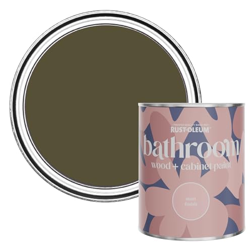 Rust-Oleum Mould, Mildew & Stain Resistant Bathroom Wood and Cabinet Paint in Matt Finish - Greencroft 750ml