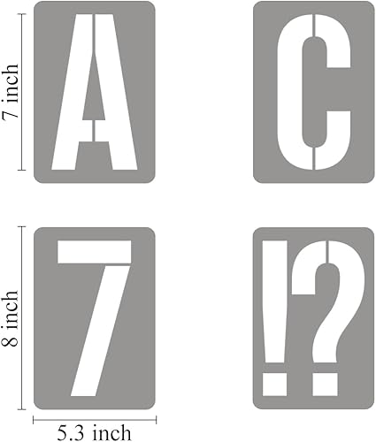 Miniatura 18 de Plantillas de letras del alfabeto de 8 pulgadas para pintar, paquete de 42 plantillas de letras y números con letreros para pintar sobre madera