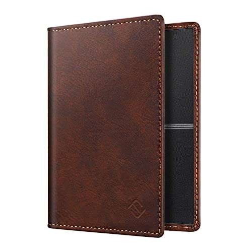 FINTIE Fahrzeugschein Hülle für Zulassungsbescheinigung - Ultradünne Leichte Fahrzeugscheinetui Kreditkartenetui aus Kunstleder Tasche für KFZ Fahrzeugschein/Ausweis/Karten, Vintage Braun