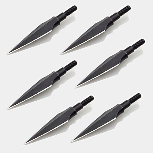 LiuMing 6pcs Archery Screw-In Broadheads 150 grain Traditional Hunting Arrow Head for Compound Bow