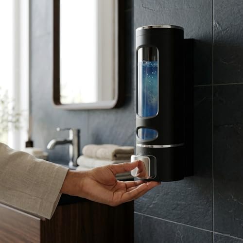 Image of ALTURAS Wall Mounted Liquid Soap Dispenser, ABS, 400 ML, for Shampoo, Sanitizer and Gel