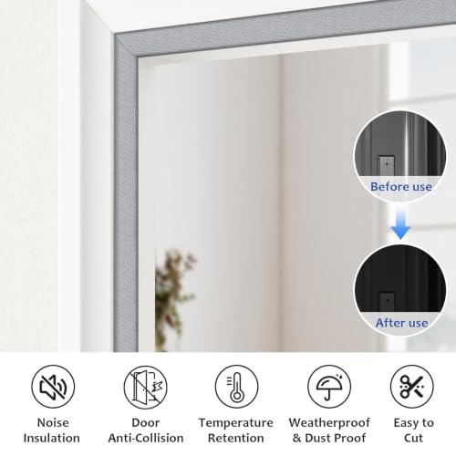 Image of 40FT Kerf V‑Shaped Weather Stripping Door Seal, Press‑in Seal for Pre‑Cut Slot Doors, Not Self‑Adhesive, Soundproof Draft Blocker for Exterior Front Doors, Fits Large Gaps, Easy DIY Install (Grey)