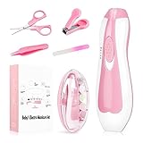 Baby Nail Trimmer Electric, 11 in 1 Baby Nail Clippers, Baby Grooming Kit Manicure Set,Nail File Baby Essentials Must Haves(Pink)