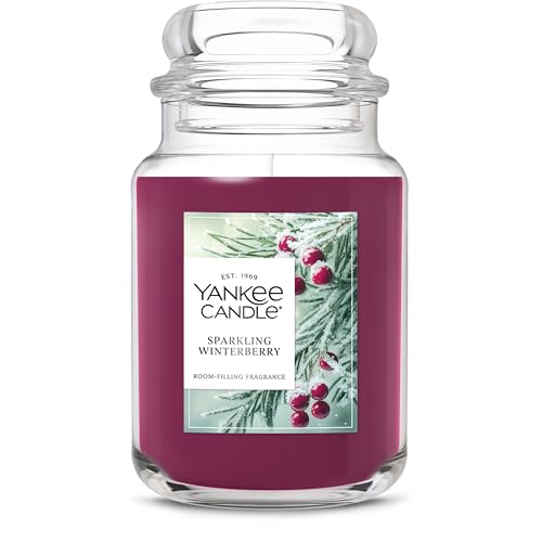 Yankee Candle Sparkling Winterberry Scented Candle 22oz Large Jar up to 150 Hour Burn Time Giftable