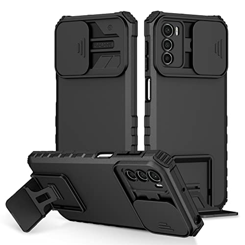 LXHGrowH Funda para Motorola Moto G42, Fundas 2in1 Dual Layer 360 Grados Full Body Anti-Shock Protector Silicona Bumper y Armadura Carcasa con Protección Deslizante para la Cámara, Negro