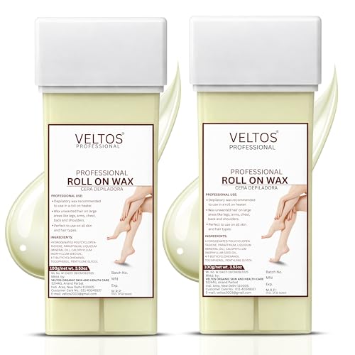 VELTOS Professional Roll On Wax Refill Wax | Waxing Roller (100ML each) Pack of 2