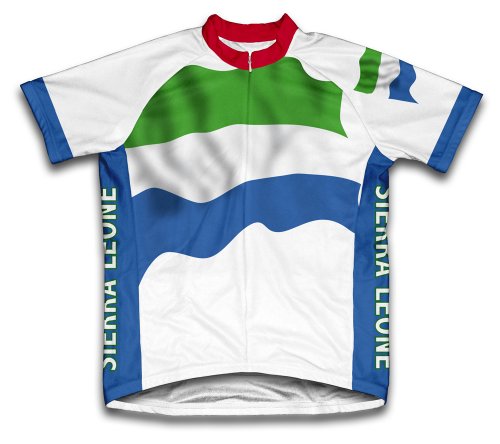 ScudoPro Sierra Leone Flag Short Sleeve Cycling Jersey for Women - Size 3XL