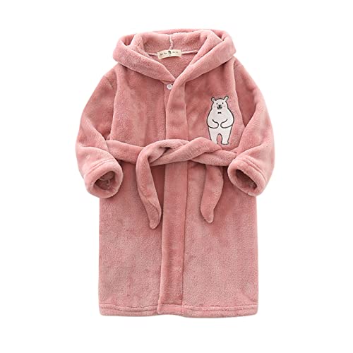 Toddler Boys Girls Bear Hooded Ro𝐛e Warm Fleece Towel Ro𝐛e Bathro𝐛e Soft Sle𝐞pwear Winter Flannel Paj𝐚mas4