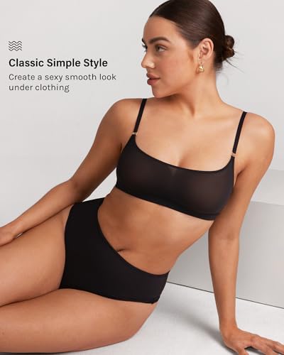 Image of INLYRIC Women's Cosnufy Sheer Bralette - Cami Mesh Unlined No Padding See Through Wirefree Bralettes Pullover
