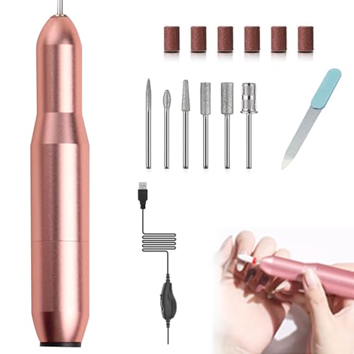 Torno para Uñas Profesional, 20000 Rpm Lima Electrica Uñas, Seguro de Baja Vibración, Set Manicura y Pedicura Electrico, Kit de Manicura y Pedicura Eléctrico para Salón DIY Principiantes Mujeres Niñas