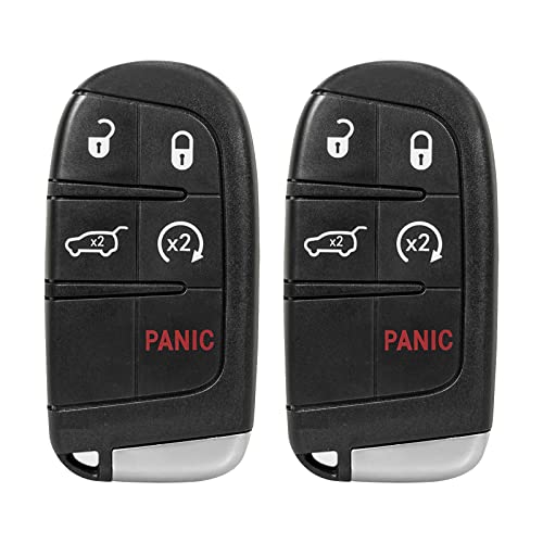 Key Fob Remote Replacement Fits for Jeep Grand Cherokee 2014 2015 2016 2017 2018 2019 2020 2021 Proximity Smart Key Car Keyless Entry Remote Start M3N40821302 68143505AC 68143505AA (Pack of 2)