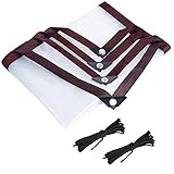 13 × 6.6 FT Clear Heavy Duty Waterproof Tarp- Snowproof & Windproof Clear Plastic Tarps with...