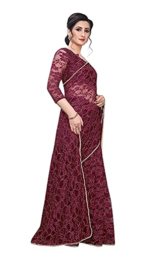 Sari jacquard coton bordeaux ajustable : résolvez le problème de la taille