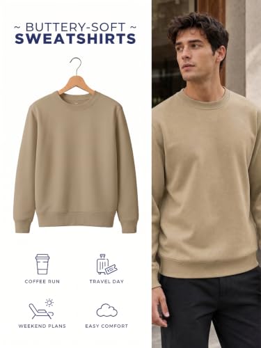Image of Nobero Sweatshirts for Man Stylish | 280 GSM Rich Cotton Fleece Solid Regular Fit Full Sleeve Sweatshirt for Men | Stylish Casual Wear Winter Crew Neck Sweatshirt for Men