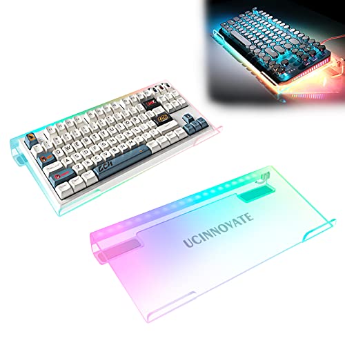 Image of UCINNOVATE Dream Color Acrylic Computer Keyboard Stand, LED Backlit Keyboard Stand Tray, 80% Gaming Keyboard USB Interface Titled Keyboard Stand for Easy Ergonomic Typing and Working Office Desk, Home