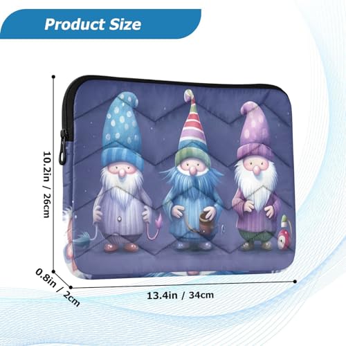 Funda para portátil de 13-14 pulgadas morada con diseño de gnomo miniatura 3