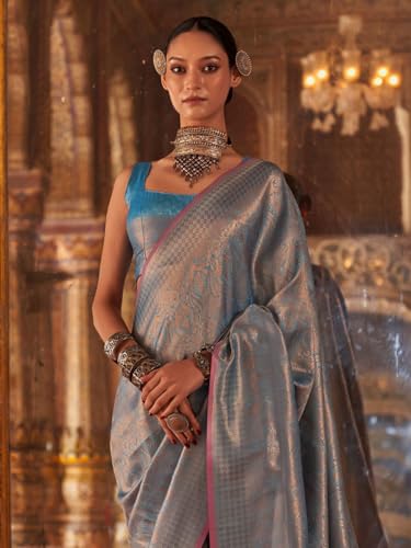 Image of SWORNOF Women's Patola silk saree for Patola festival Wedding silk with rich pallu Design sarees for women with blouse piece
