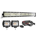 32Inch Curved Led Light Bar Kit+2X 4Inch Led Cube...