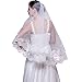 White Lace Veil Bride Mantilla Tulle Wedding Halloween Veil for Bride With Comb