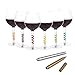 Wine Glass Charms 12 Set of Silicone Drink Markers and 2 Metallic Pen for Cocktails, Martinis, Champagne Flutes Little Footprint