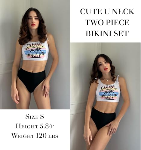 AI'MAGE Womens Bikini Set Cute Tank Top with Sexy Bottom Swimsuit Two Pieces Summer Beach Bathing Suit S-3XL2