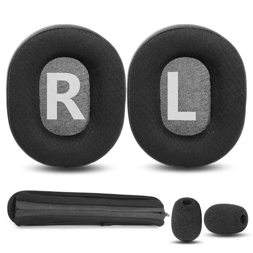Khan Pro Ohrpolster und Kopfbügelpolster für Roccat Khan Pro/Khan Aimo 7.1 Headset Ersatz-Ohrpolster mit Strapazierfähiger Stoff und Memory-Schaum