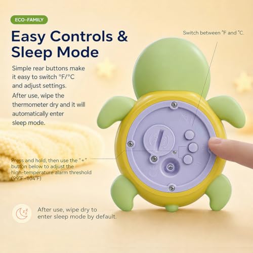 Image of Lying Turtle Water Proof Baby Bath Thermometer for Baby Bathtub Safety | Floating Temperature Toy Water Thermometer, BPA Free, Baby Gift，New Baby Essentials，Animal Design