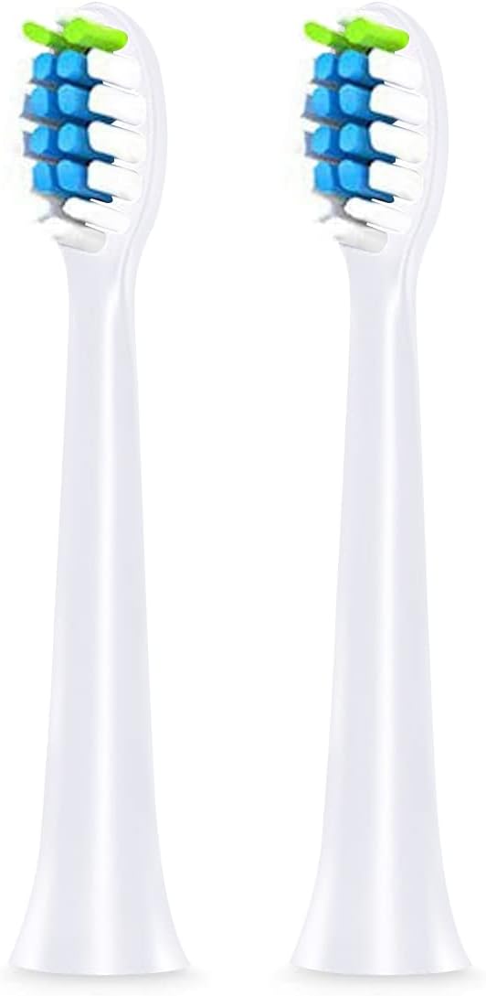 GLEEM Toothbrush Replacement Brush Heads Refill, White, 2