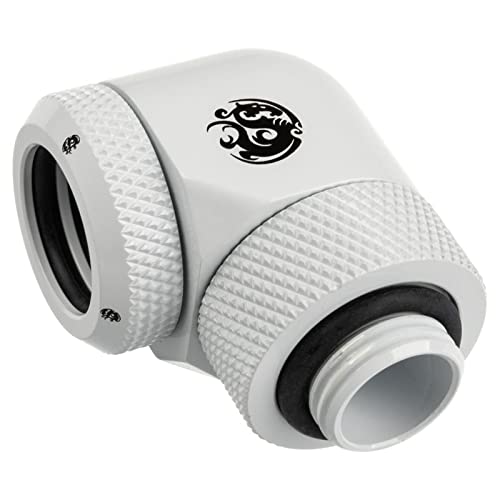 BitsPower Adapter 90 Grad G1/4 Zoll AG Auf 14mm AD Hardtube - drehbar, weiß