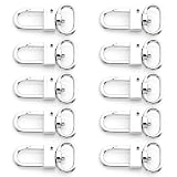 CRAFTMEMORE Snap Hook Tiny Push Gate Swivel Lobster Clasps for Bags Belts Landyards Clips 10 Pack PLHL (Silver)