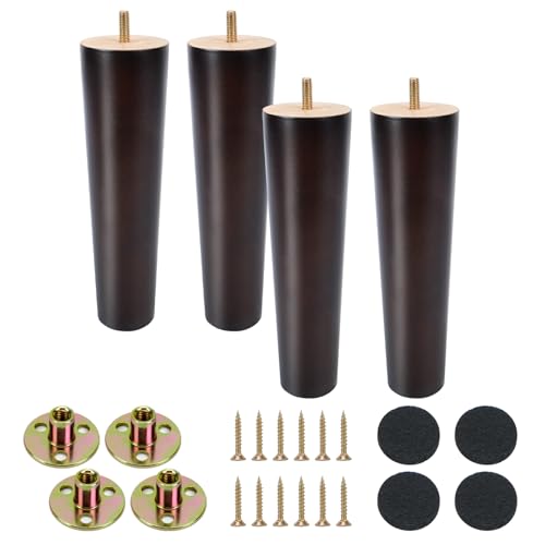 KINDPMA 4 Pezzi 20cm Piedini per Mobili in Legno Gambe