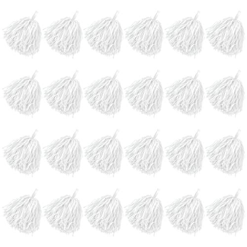 Faxco 12 Pack Pom Poms Cheerleading Pom Poms Bulk Sports Dance Plastic Cheer Pompoms with Plastic Handles for Rooters Cheering Squard Cheering Team Game Dancing Party Kids Adults