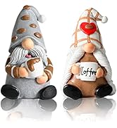 iStatue Coffee Gnomes - Set of 2 Resin 4-inch Swedish Collectible Figurines Couple and Coffee Bar...