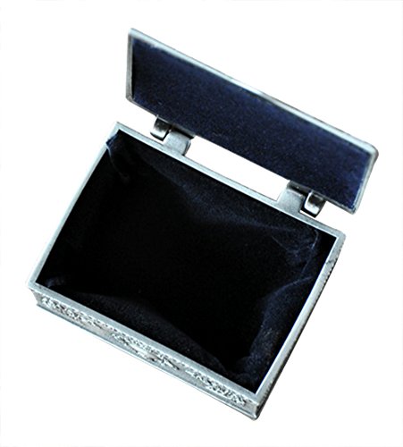 Aimeio European Style Fashion Metal Jewelry Case Trinket Box Lord Rings Packing Box Square Shape Alloy Flower Carved Jewelry Box (Small Square) #TOP5